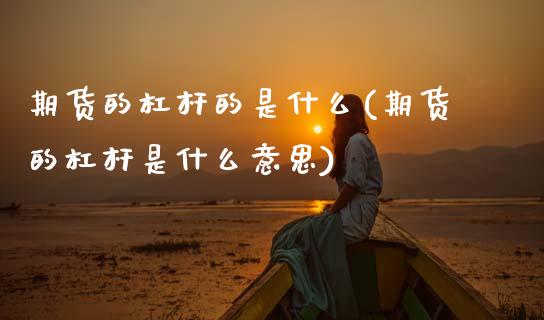 期货的杠杆的是什么(期货的杠杆是什么意思)_黄金期货_第1张_珍投期货网 期货的杠杆的是什么(期货的杠杆是什么意思)_https://www.zztgc.com_黄金期货_第1张