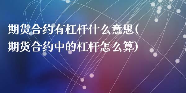 期货合约有杠杆什么意思(期货合约中的杠杆怎么算)_https://www.zztgc.com_期货行情_第1张