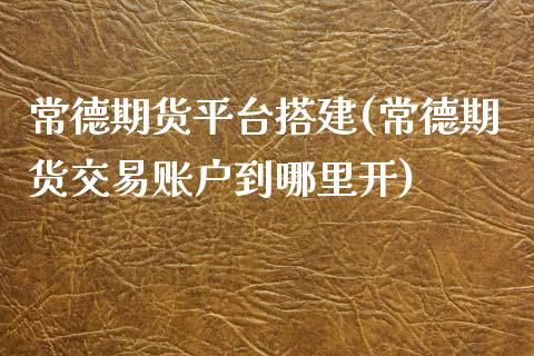 常德期货平台搭建(常德期货交易账户到哪里开)_https://www.zztgc.com_期货入门_第1张