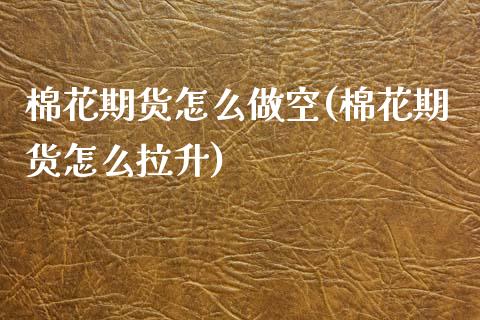 棉花期货怎么做空(棉花期货怎么拉升)_https://www.zztgc.com_黄金期货_第1张