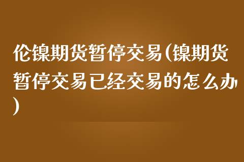 伦镍期货暂停交易(镍期货暂停交易已经交易的怎么办)_https://www.zztgc.com_期货入门_第1张