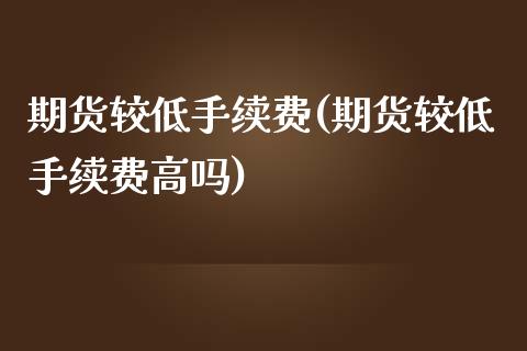 期货较低手续费(期货较低手续费高吗)_https://www.zztgc.com_黄金期货_第1张