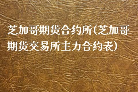 芝加哥期货合约所(芝加哥期货交易所主力合约表)_https://www.zztgc.com_期货入门_第1张