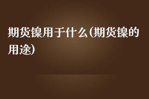 期货镍用于什么(期货镍的用途)_https://www.zztgc.com_黄金期货_第1张