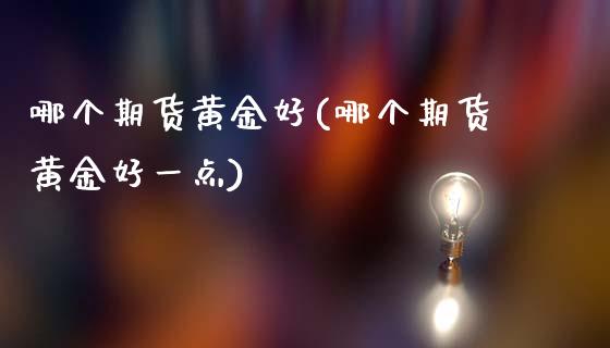 哪个期货黄金好(哪个期货黄金好一点)_https://www.zztgc.com_期货入门_第1张