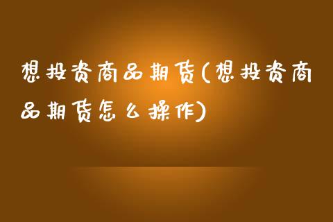 想投资商品期货(想投资商品期货怎么操作)_黄金期货_第1张_珍投期货网 想投资商品期货(想投资商品期货怎么操作)_https://www.zztgc.com_黄金期货_第1张