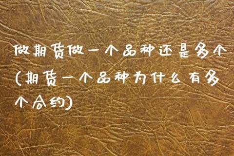 做期货做一个品种还是多个(期货一个品种为什么有多个合约)_https://www.zztgc.com_期货开户_第1张