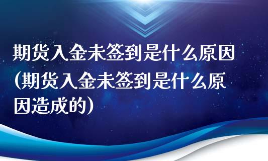期货入金未签到是什么原因(期货入金未签到是什么原因造成的)_https://www.zztgc.com_期货行情_第1张