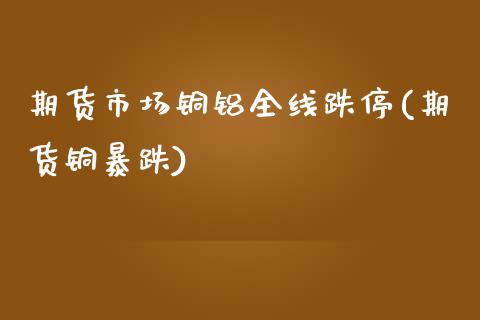 期货市场铜铝全线跌停(期货铜暴跌)_https://www.zztgc.com_期货入门_第1张