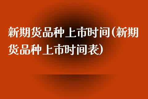 新期货品种上市时间(新期货品种上市时间表)_https://www.zztgc.com_期货行情_第1张