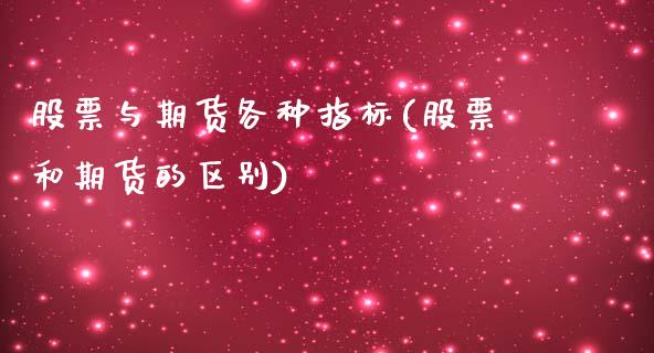 股票与期货各种指标(股票和期货的区别)_https://www.zztgc.com_期货行情_第1张
