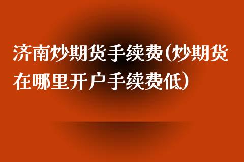 济南炒期货手续费(炒期货在哪里开户手续费低)_https://www.zztgc.com_期货直播_第1张