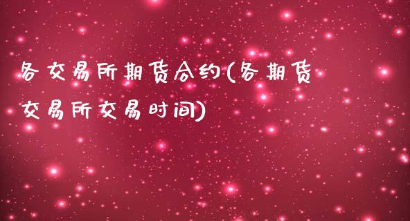 各交易所期货合约(各期货交易所交易时间)_https://www.zztgc.com_期货行情_第1张