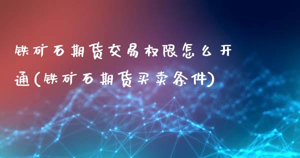 铁矿石期货交易权限怎么开通(铁矿石期货买卖条件)_https://www.zztgc.com_期货行情_第1张