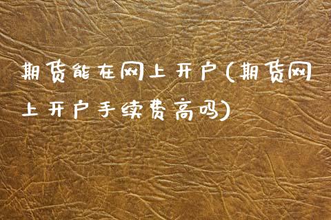 期货能在网上开户(期货网上开户手续费高吗)_https://www.zztgc.com_期货入门_第1张