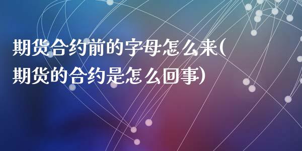 期货合约前的字母怎么来(期货的合约是怎么回事)_https://www.zztgc.com_期货开户_第1张