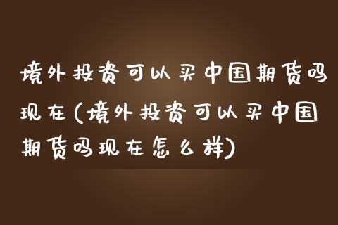 境外投资可以买中国期货吗现在(境外投资可以买中国期货吗现在怎么样)_https://www.zztgc.com_期货直播_第1张
