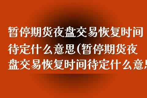 暂停期货夜盘交易恢复时间待定什么意思(暂停期货夜盘交易恢复时间待定什么意思啊)_https://www.zztgc.com_期货直播_第1张