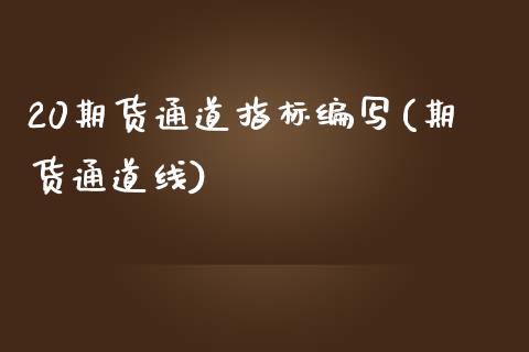 20期货通道指标编写(期货通道线)_https://www.zztgc.com_黄金期货_第1张