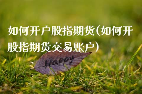 如何开户股指期货(如何开股指期货交易账户)_https://www.zztgc.com_黄金期货_第1张