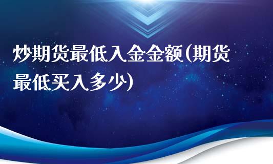 炒期货最低入金金额(期货最低买入多少)_https://www.zztgc.com_期货直播_第1张