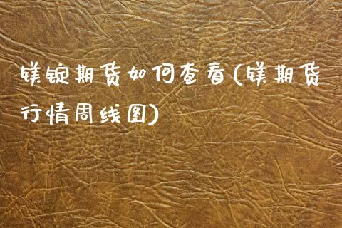 镁锭期货如何查看(镁期货行情周线图)_https://www.zztgc.com_期货入门_第1张