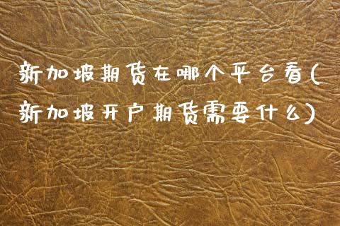 新加坡期货在哪个平台看(新加坡开户期货需要什么)_https://www.zztgc.com_原油期货_第1张