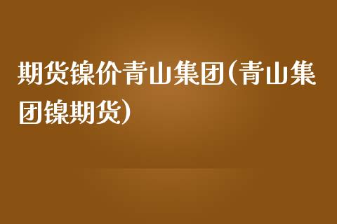 期货镍价青山集团(青山集团镍期货)_https://www.zztgc.com_期货入门_第1张