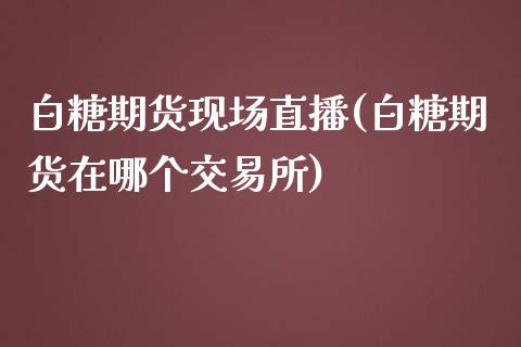 白糖期货现场直播(白糖期货在哪个交易所)_https://www.zztgc.com_期货行情_第1张