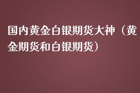 国内黄金白银期货大神（黄金期货和白银期货）_https://www.zztgc.com_期货入门_第1张