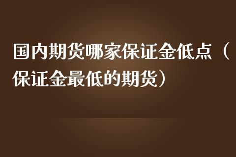 国内期货哪家保证金低点（保证金最低的期货）_https://www.zztgc.com_期货入门_第1张