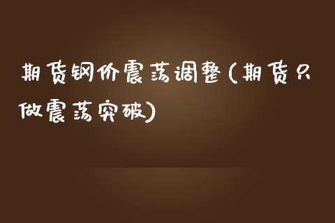 期货钢价震荡调整(期货只做震荡突破)_https://www.zztgc.com_期货入门_第1张