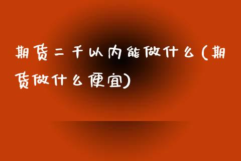 期货二千以内能做什么(期货做什么便宜)_https://www.zztgc.com_期货行情_第1张