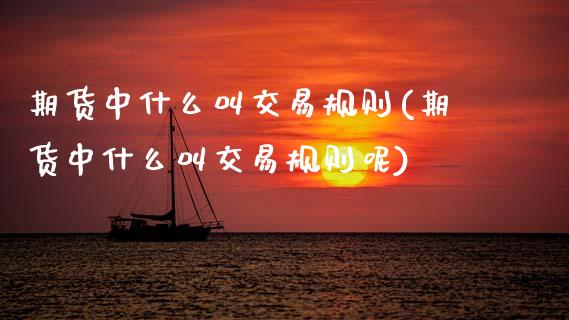 期货中什么叫交易规则(期货中什么叫交易规则呢)_https://www.zztgc.com_原油期货_第1张