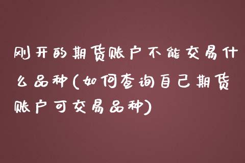 刚开的期货账户不能交易什么品种(如何查询自己期货账户可交易品种)_https://www.zztgc.com_期货入门_第1张