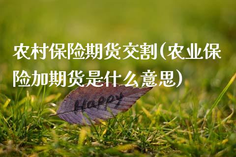 农村保险期货交割(农业保险加期货是什么意思)_https://www.zztgc.com_黄金期货_第1张