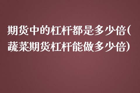 期货中的杠杆都是多少倍(蔬菜期货杠杆能做多少倍)_https://www.zztgc.com_原油期货_第1张