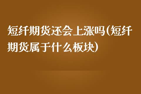 短纤期货还会上涨吗(短纤期货属于什么板块)_https://www.zztgc.com_黄金期货_第1张