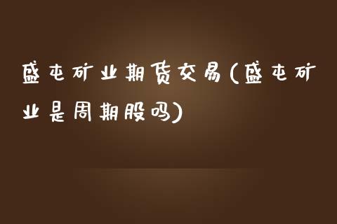 盛屯矿业期货交易(盛屯矿业是周期股吗)_https://www.zztgc.com_黄金期货_第1张