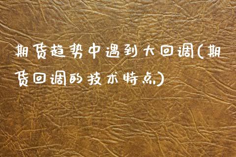 期货趋势中遇到大回调(期货回调的技术特点)_https://www.zztgc.com_期货开户_第1张