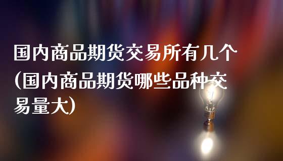 国内商品期货交易所有几个(国内商品期货哪些品种交易量大)_https://www.zztgc.com_期货入门_第1张