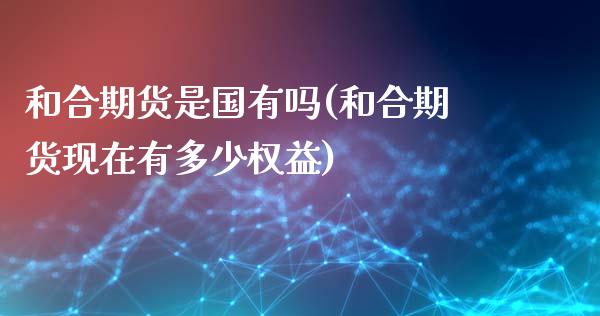 和合期货是国有吗(和合期货现在有多少权益)_https://www.zztgc.com_期货直播_第1张