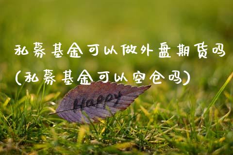 私募基金可以做外盘期货吗(私募基金可以空仓吗)_https://www.zztgc.com_期货行情_第1张