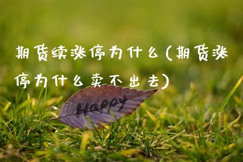 期货续涨停为什么(期货涨停为什么卖不出去)_https://www.zztgc.com_原油期货_第1张