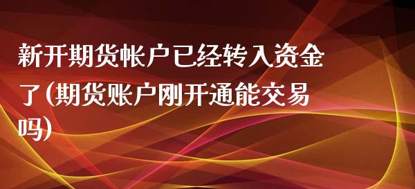 新开期货帐户已经转入资金了(期货账户刚开通能交易吗)_https://www.zztgc.com_期货直播_第1张