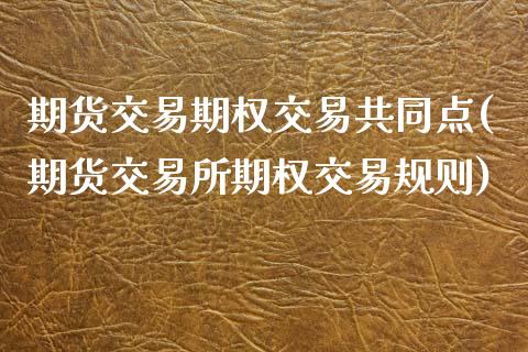 期货交易期权交易共同点(期货交易所期权交易规则)_https://www.zztgc.com_黄金期货_第1张