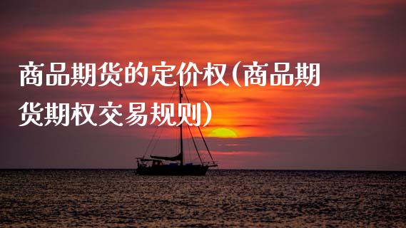 商品期货的定价权(商品期货期权交易规则)_https://www.zztgc.com_期货行情_第1张