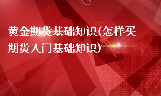 黄金期货基础知识(怎样买期货入门基础知识)_https://www.zztgc.com_期货直播_第1张