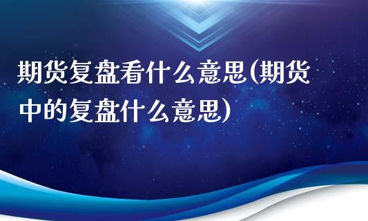 期货复盘看什么意思(期货中的复盘什么意思)_https://www.zztgc.com_期货直播_第1张