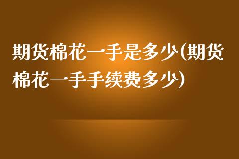 期货棉花一手是多少(期货棉花一手手续费多少)_https://www.zztgc.com_期货行情_第1张